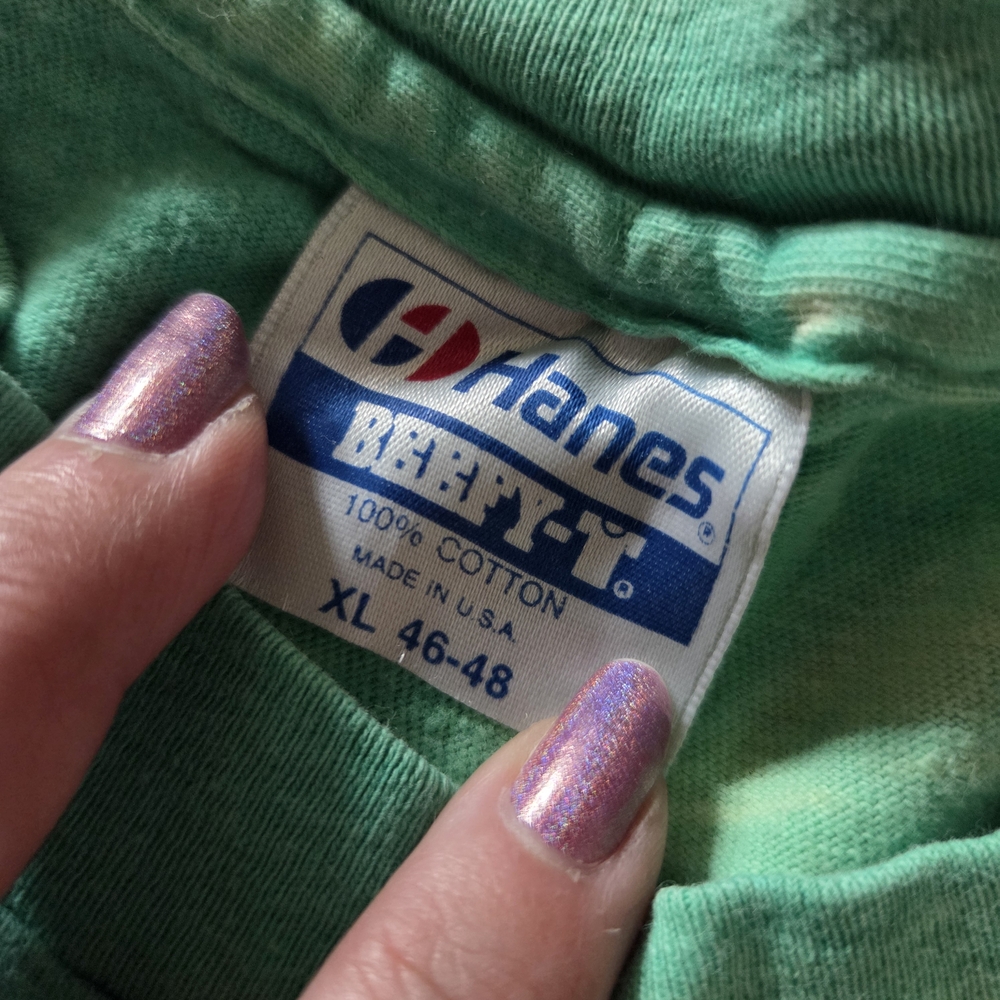 Vintage Grateful Dead Hanes Beefy T Tie-Dye T-Shirt - Green and Yellow - Picture 3 of 6